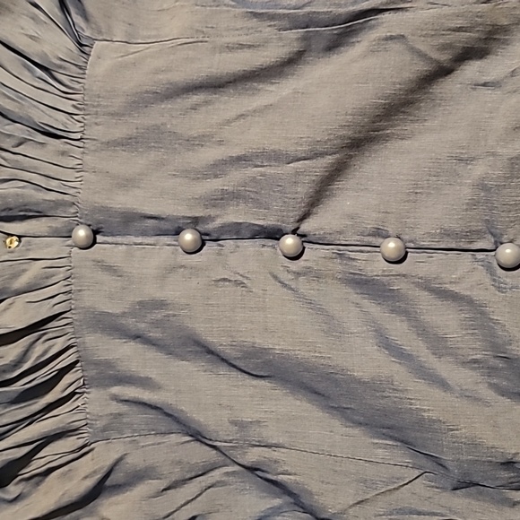 Victorian style short sleeve blue women's size medium blouse - Picture 6 of 9